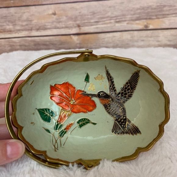 Other - Hummingbird Jewelry Dish Basket Handle